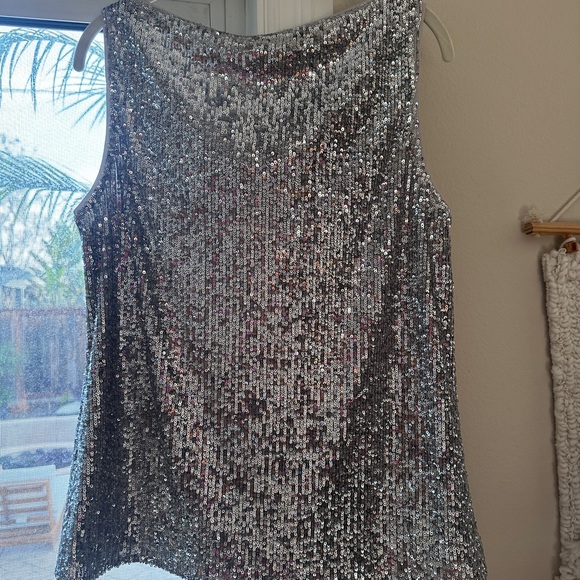 St John Starlight Sequined Cowl Neck Shell 🍸✨ - Picture 4 of 10